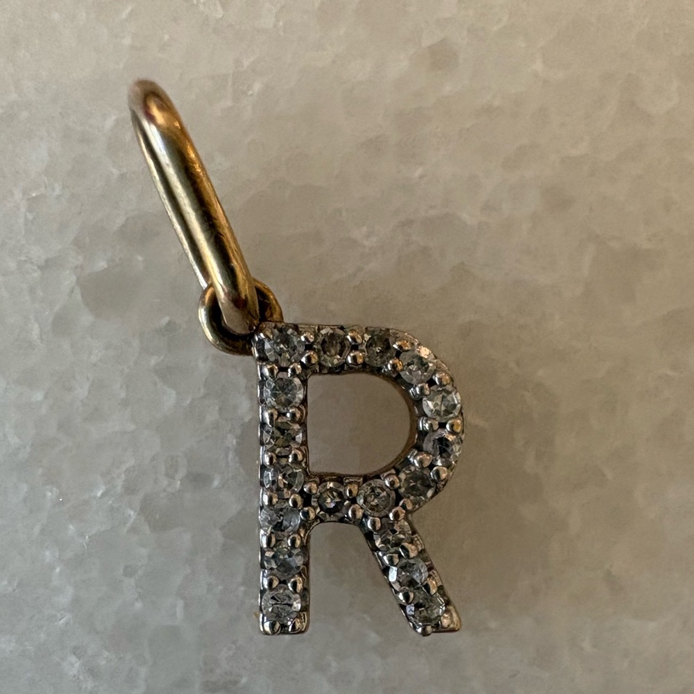 Mejuri 14k Diamond Initial 'R' Charm